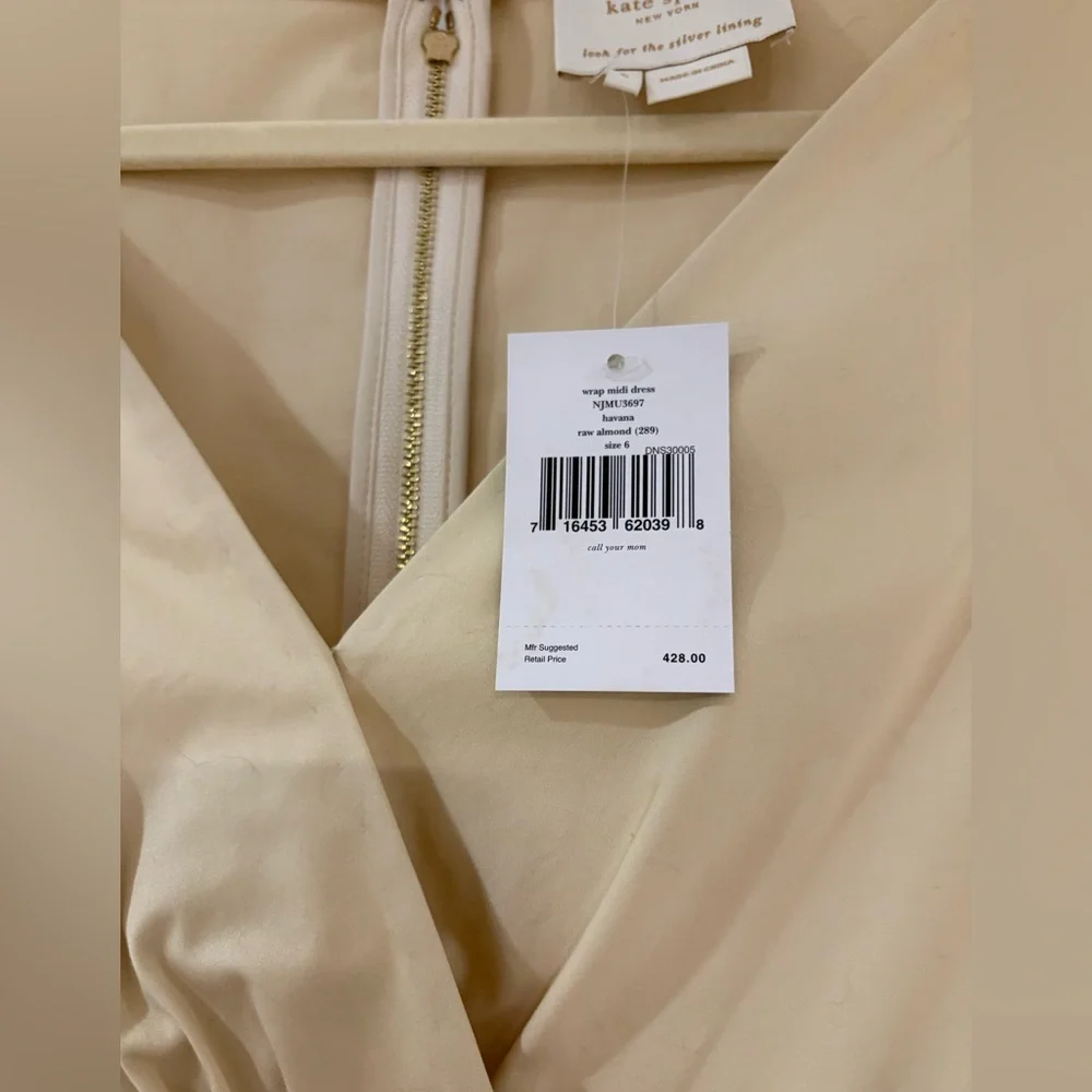 New Kate Spade A-Line Dress with Black Bow Waist